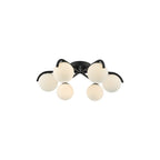 ORL6422 Orlena 6 Light Semi-Flush Matt Black and Opal Glass