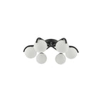 ORL6422 Orlena 6 Light Semi-Flush Matt Black and Opal Glass