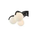 ORL6422 Orlena 6 Light Semi-Flush Matt Black and Opal Glass