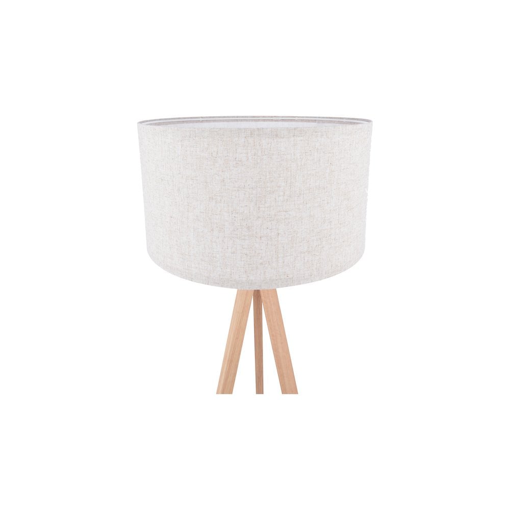 Armitage Tripod Floor  Lamp  Light Wood With Shade