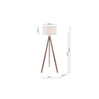 ARM4947 Armitage Tripod Floor Lamp Dark Wood With Shade