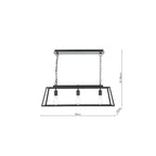 CLA0322 Claudia 3 Light Bar Pendant Matt Black