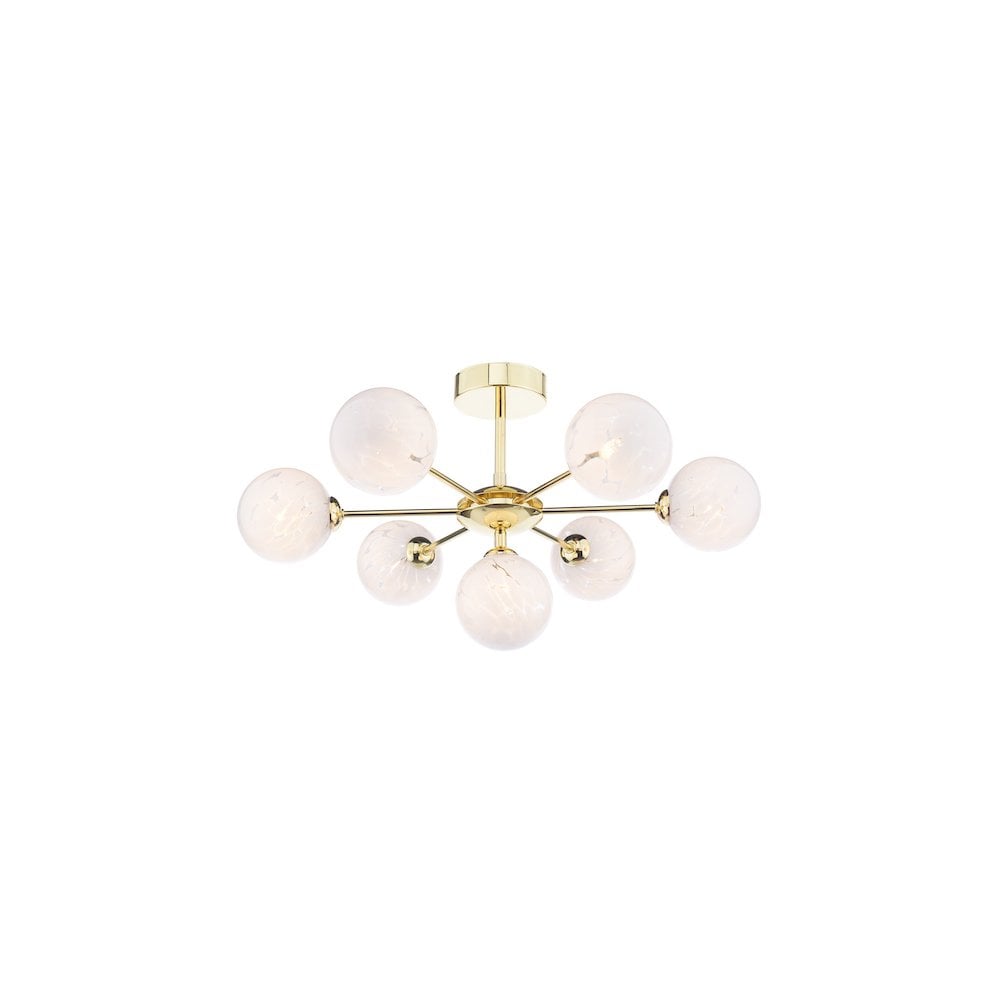 COH3435-17 Cohen 7 Light Semi-Flush Polished Gold & Confetti Glass