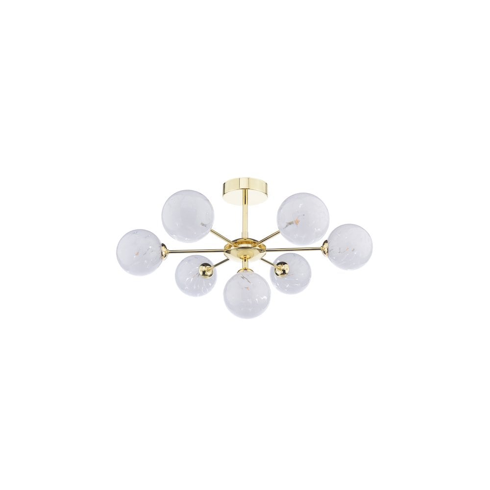 COH3435-17 Cohen 7 Light Semi-Flush Polished Gold & Confetti Glass
