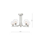 CRA5450-20 Cradle 5 Light Semi-Flush Polished Chrome & Clear/Opal Glass