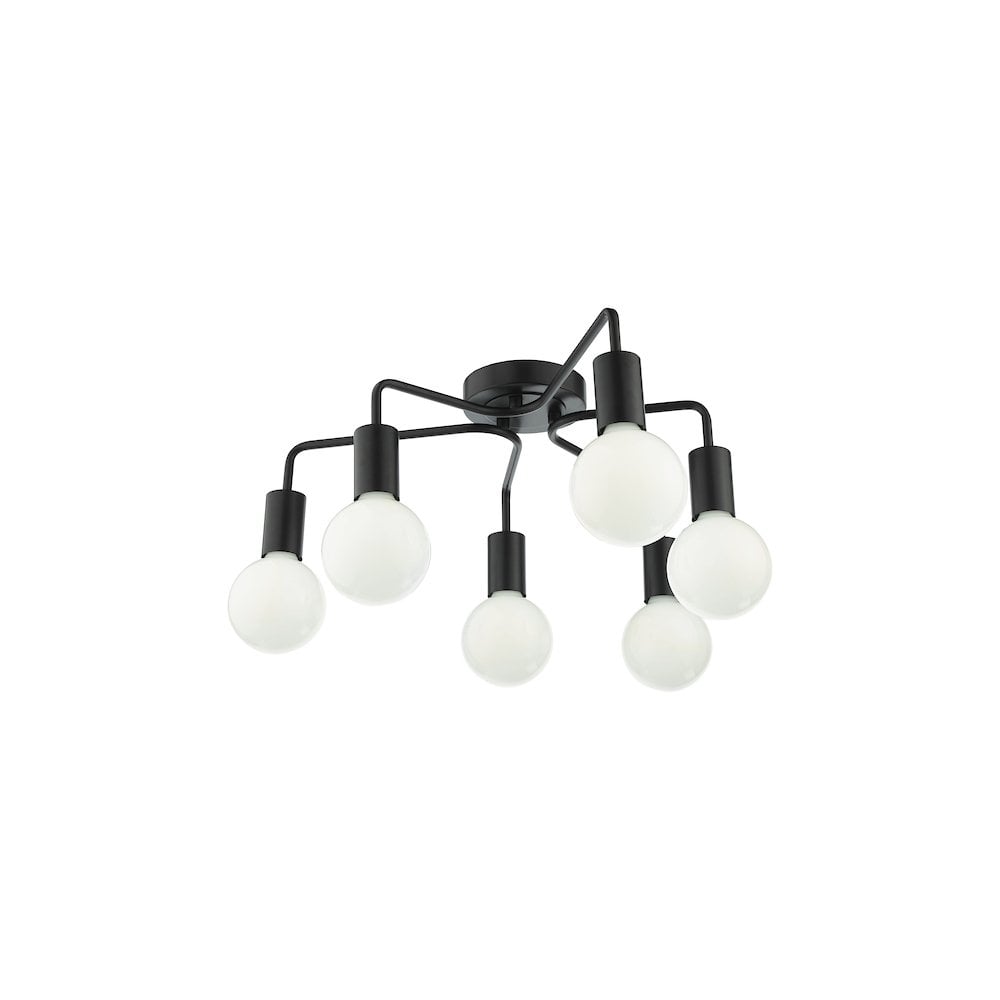DEN0622 Dena 6 Light Flush Matt Black