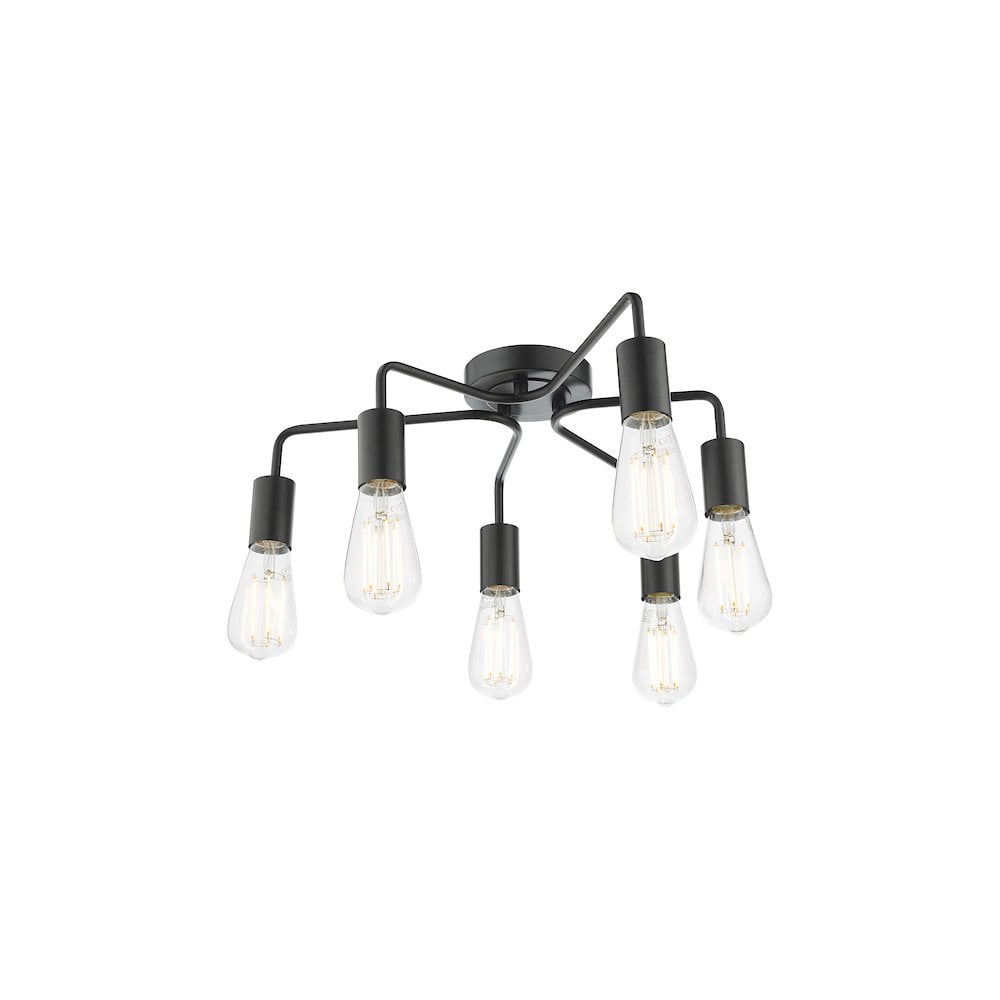 DEN0622 Dena 6 Light Flush Matt Black