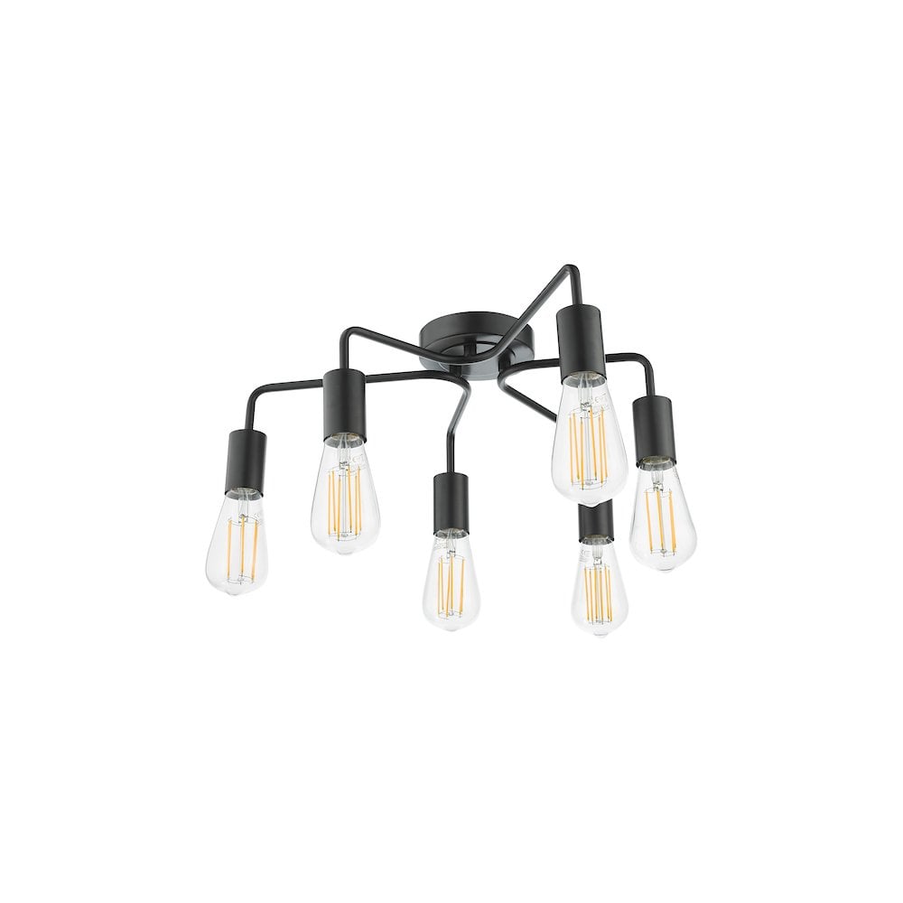 DEN0622 Dena 6 Light Flush Matt Black