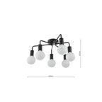 DEN0622 Dena 6 Light Flush Matt Black