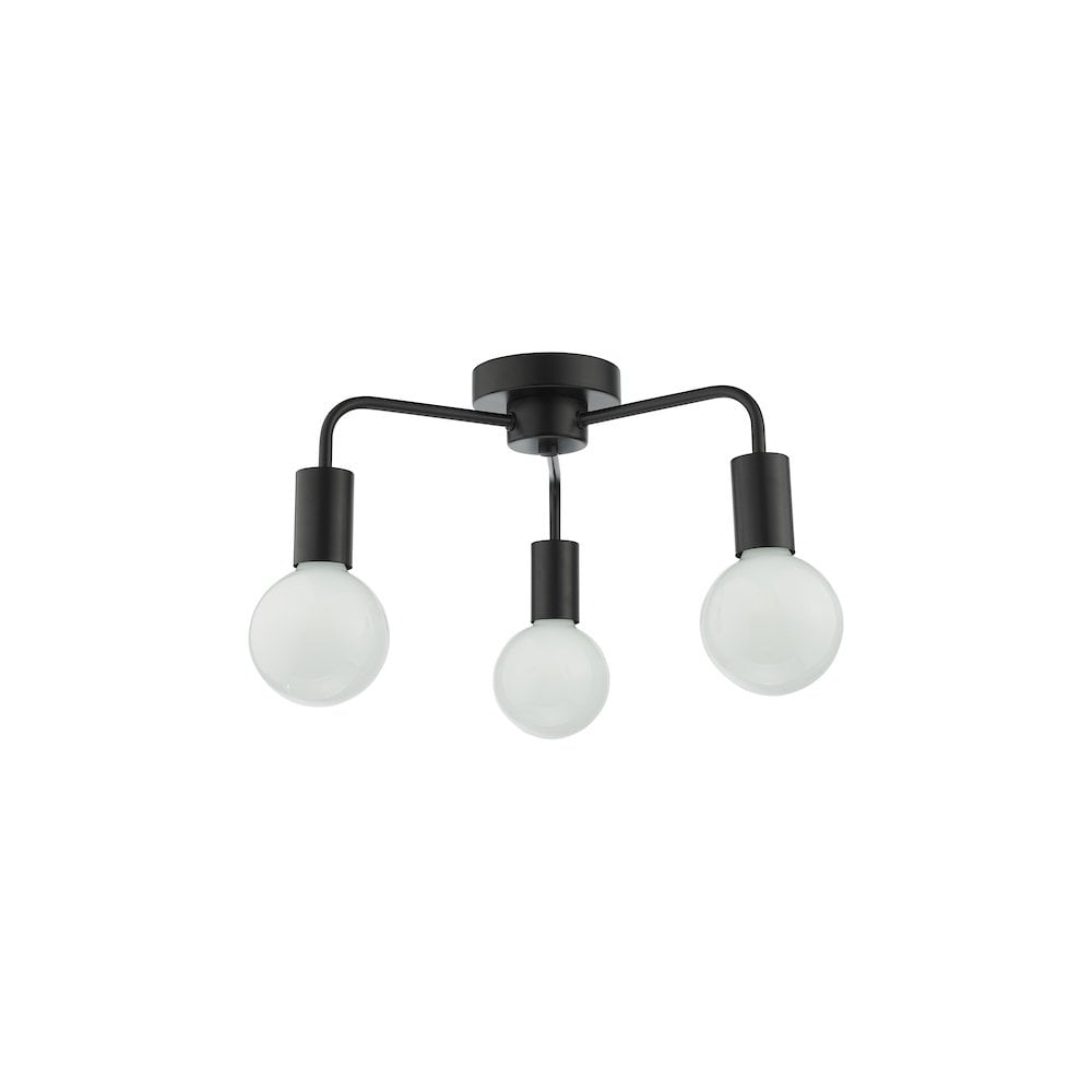 DEN5322 Dena 3 Light Flush Matt Black