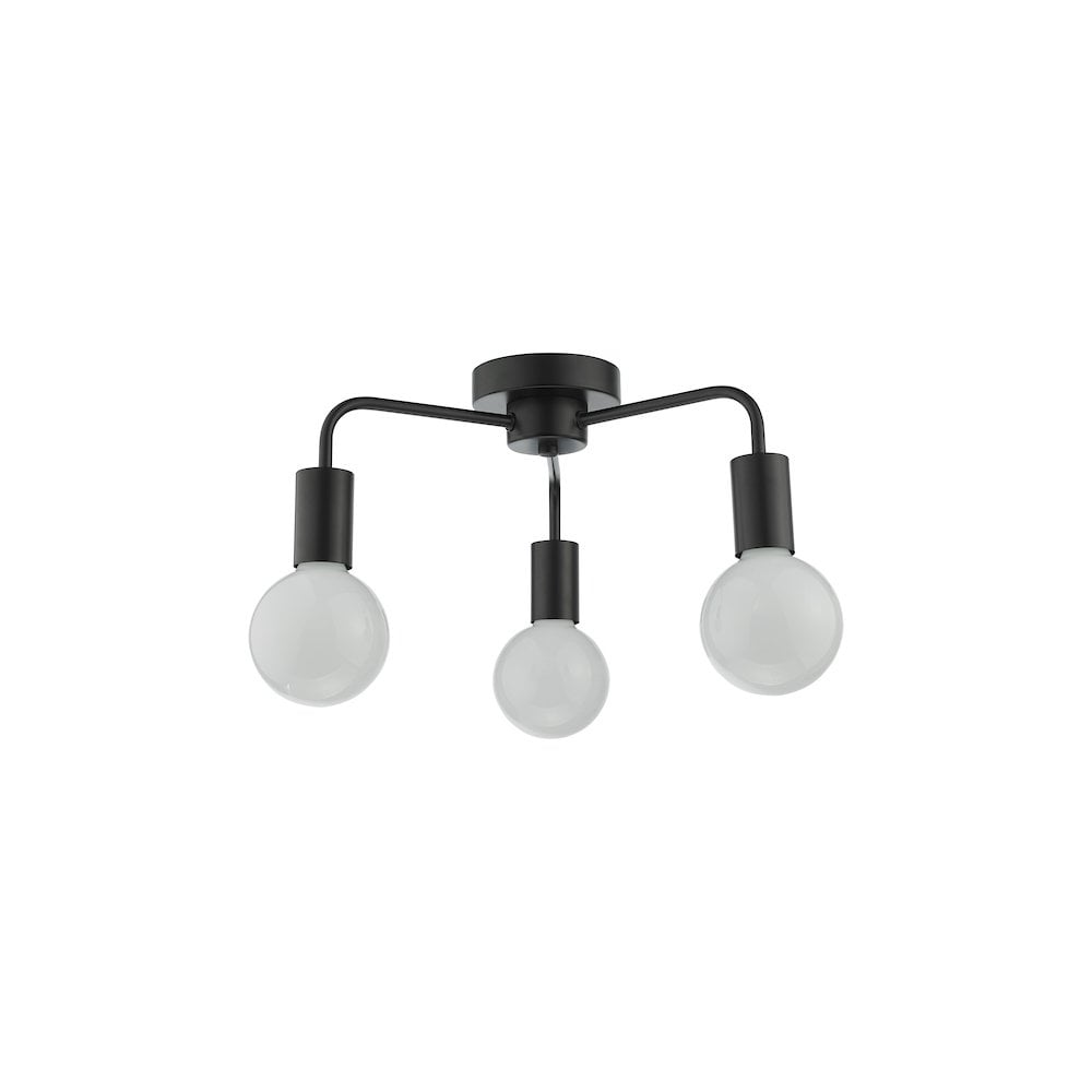 DEN5322 Dena 3 Light Flush Matt Black