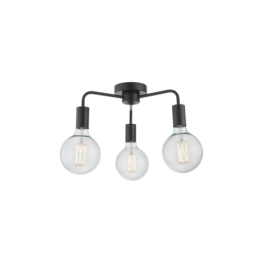 DEN5322 Dena 3 Light Flush Matt Black