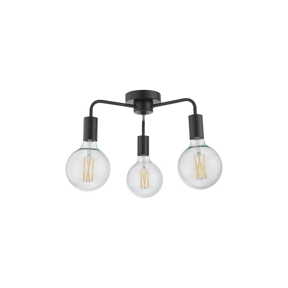 DEN5322 Dena 3 Light Flush Matt Black