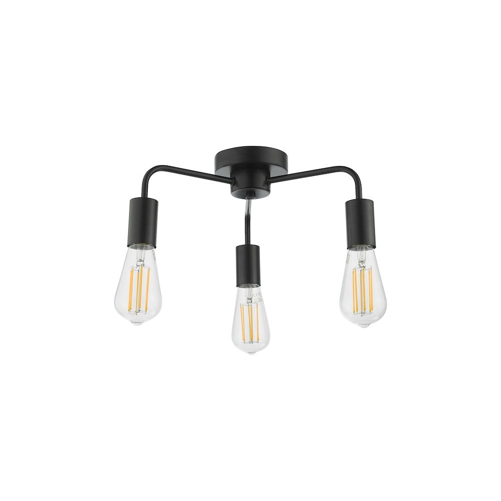 DEN5322 Dena 3 Light Flush Matt Black