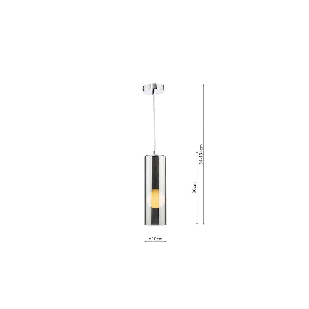DIA0110 Diaz Pendant Smoked Glass and Polished Chrome