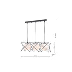 DRE0322 Dreyson 3 Light Bar Pendant Matt Black and Opal Glass (S)