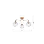 FEY0363-08 Feya 3 Light Semi-Flush Antique Bronze & Ribbed Glass
