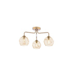 FEY0363-16 Feya 3 Light Semi-Flush Antique Bronze & Champagne Dimpled Glass