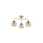 FEY0363-16 Feya 3 Light Semi-Flush Antique Bronze & Champagne Dimpled Glass