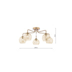 FEY0563-16 Feya 5 Light Semi-Flush Antique Bronze & Champagne Dimpled Glass