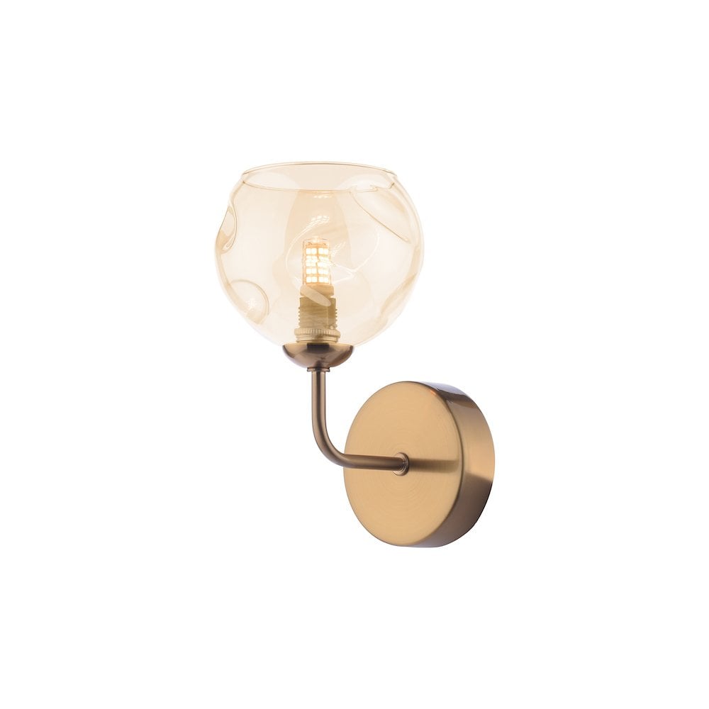 FEY0763-16 Feya Wall Light Antique Bronze & Champagne Dimpled Glass