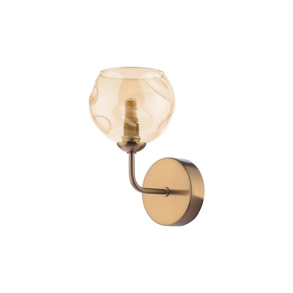 FEY0763-16 Feya Wall Light Antique Bronze & Champagne Dimpled Glass