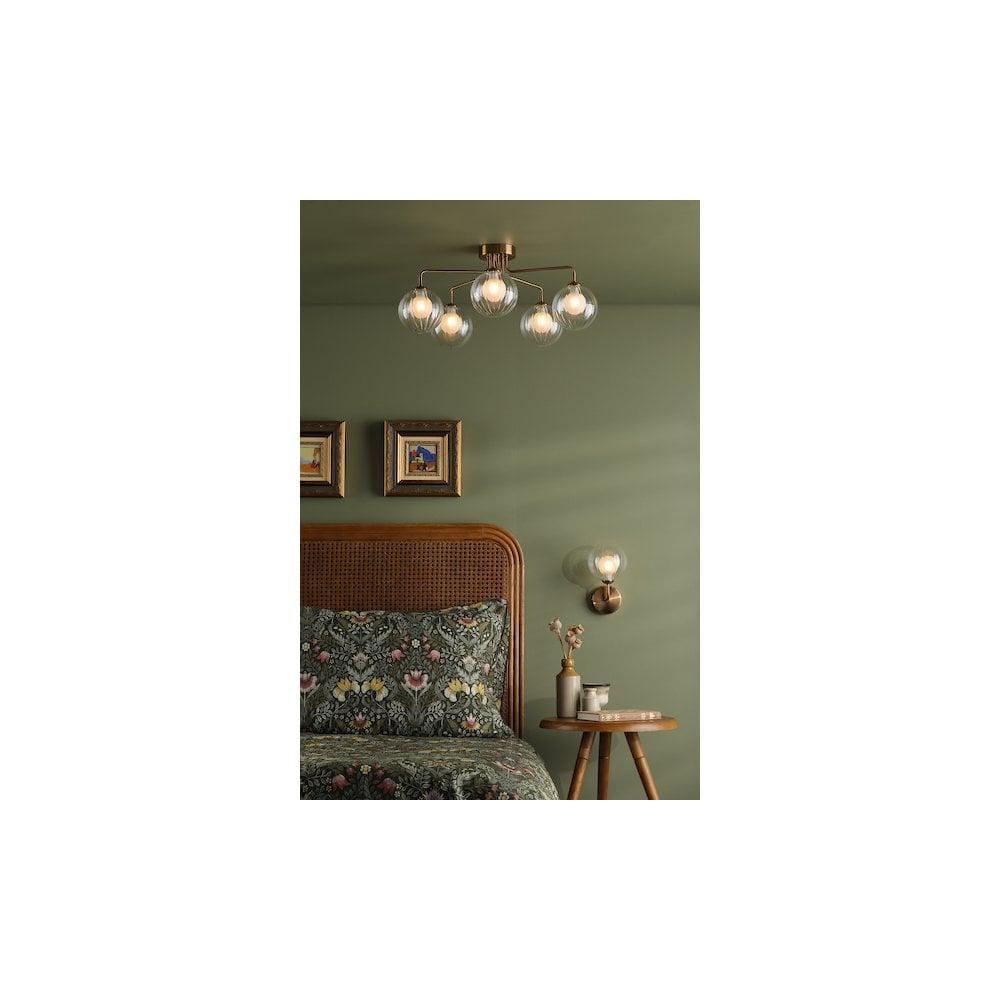 FEY0763-20 Feya Wall Light Antique Bronze & Clear/Opal Glass