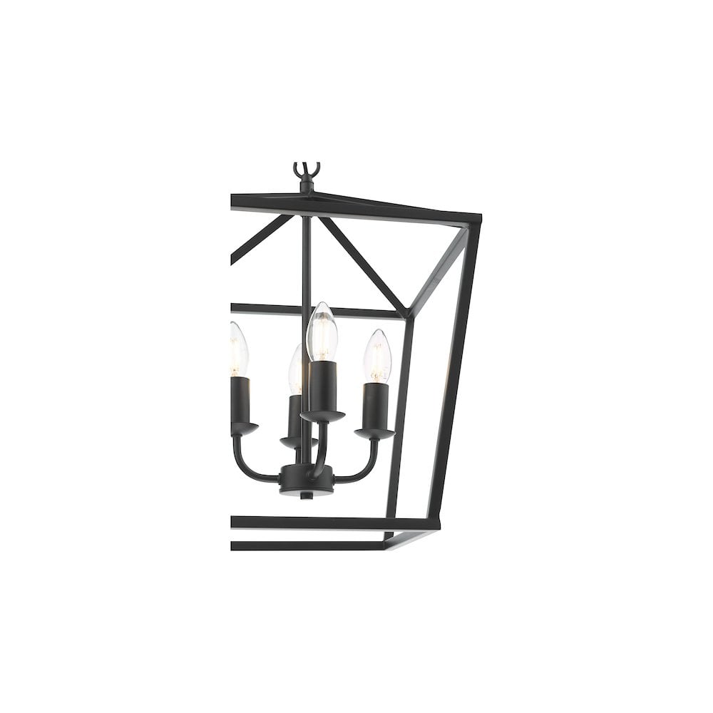 FIO0422 Fionn 4 Light Pendant Matt Black