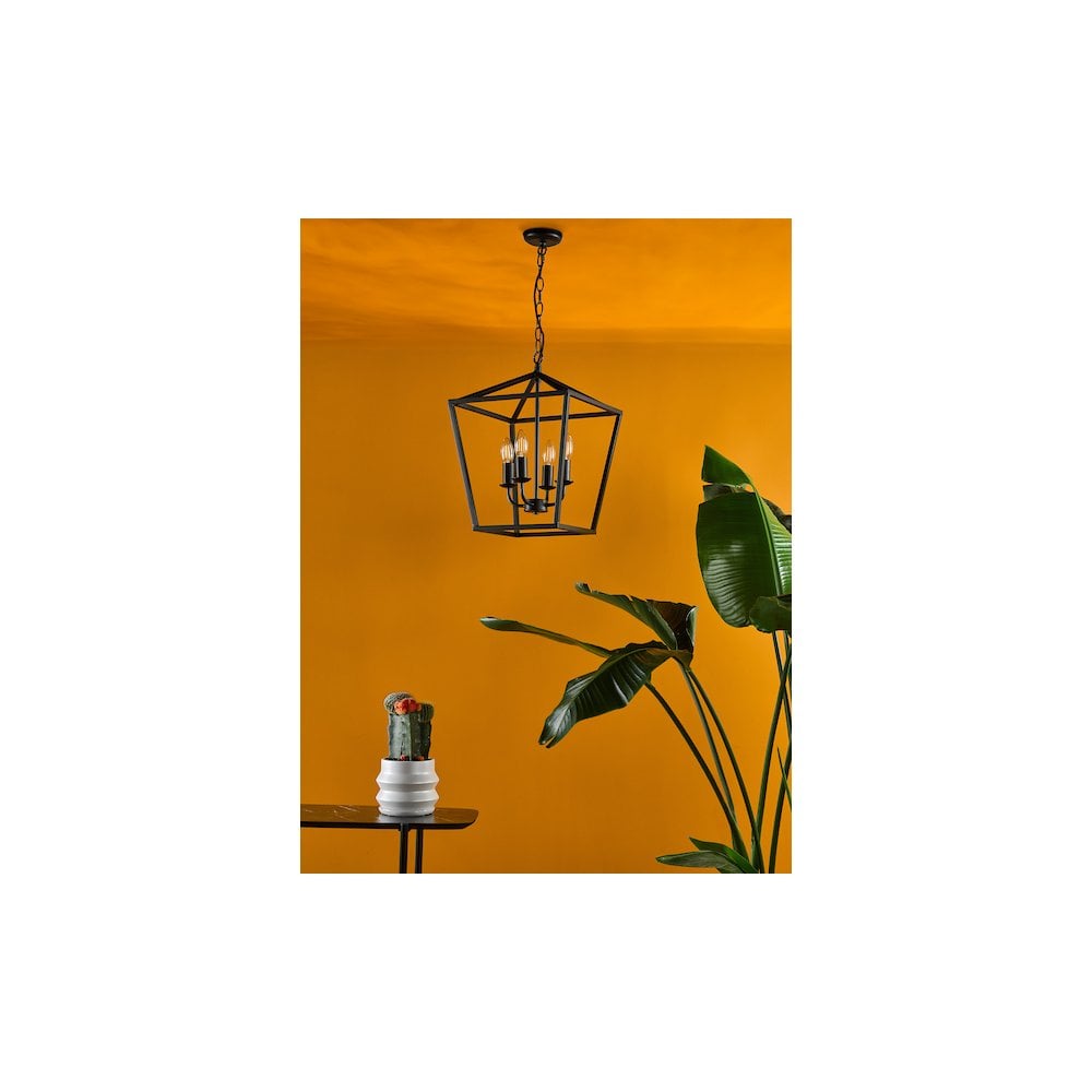 FIO0422 Fionn 4 Light Pendant Matt Black