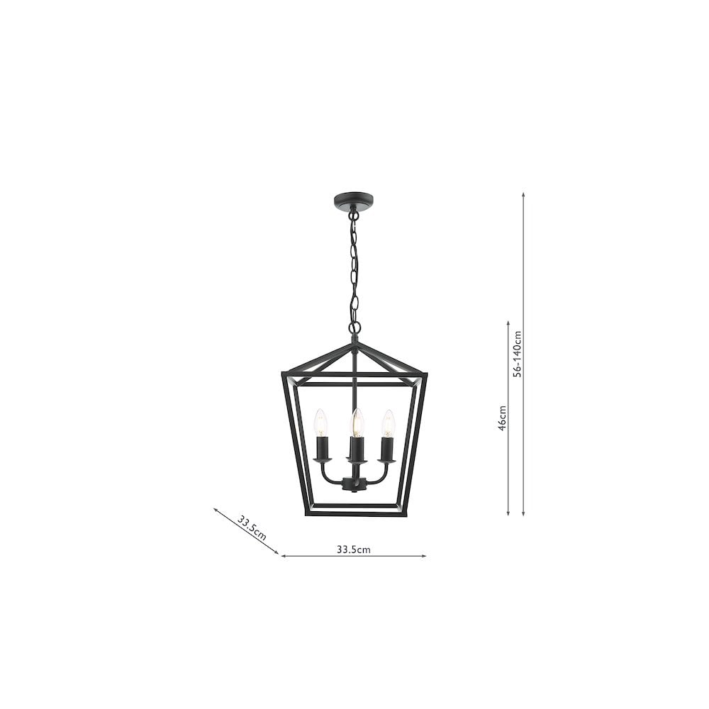 FIO0422 Fionn 4 Light Pendant Matt Black