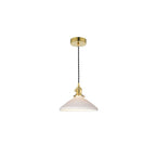 HAD0140-10 Hadano Pendant Natural Brass & Ceramic Shallow Shade