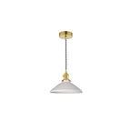 HAD0140-10 Hadano Pendant Natural Brass & Ceramic Shallow Shade