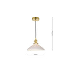 HAD0140-10 Hadano Pendant Natural Brass & Ceramic Shallow Shade