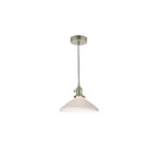 HAD0161-10 Hadano Pendant Antique Chrome & Ceramic Shallow Shade