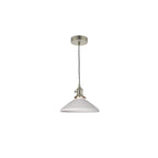 HAD0161-10 Hadano Pendant Antique Chrome & Ceramic Shallow Shade