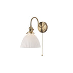 HAD0740-09 Hadano Wall Light Natural Brass & Ceramic Domed Shade