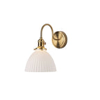 HAD0740-09 Hadano Wall Light Natural Brass & Ceramic Domed Shade