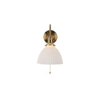 HAD0740-09 Hadano Wall Light Natural Brass & Ceramic Domed Shade