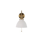 HAD0740-09 Hadano Wall Light Natural Brass & Ceramic Domed Shade