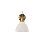 HAD0740-09 Hadano Wall Light Natural Brass & Ceramic Domed Shade