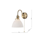 HAD0740-09 Hadano Wall Light Natural Brass & Ceramic Domed Shade