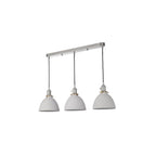 HAD3661-09 Hadano 3 Light Bar Pendant Antique Chrome & Ceramic Domed Shade