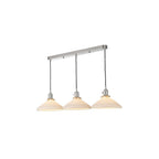 HAD3661-10 Hadano 3 Light Bar Pendant Antique Chrome & Ceramic Shallow Shade