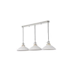 HAD3661-10 Hadano 3 Light Bar Pendant Antique Chrome & Ceramic Shallow Shade