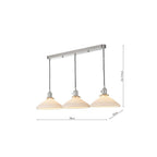 HAD3661-10 Hadano 3 Light Bar Pendant Antique Chrome & Ceramic Shallow Shade