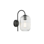 IDR0722-SAW6508 Idra Wall Light Matt Black and Ribbed Glass