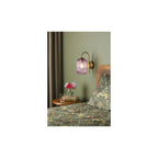 IDR0763-SAW6503 Idra Wall Light Aged Bronze and Pink Ribbed Glass