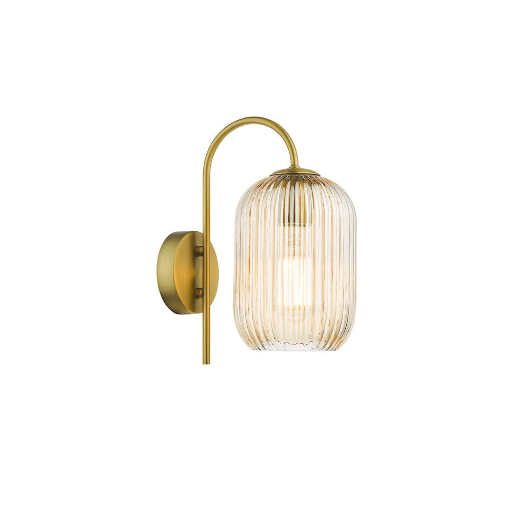 Idra Wall  Light Aged Bronze and Champagne Ribbed Glass
