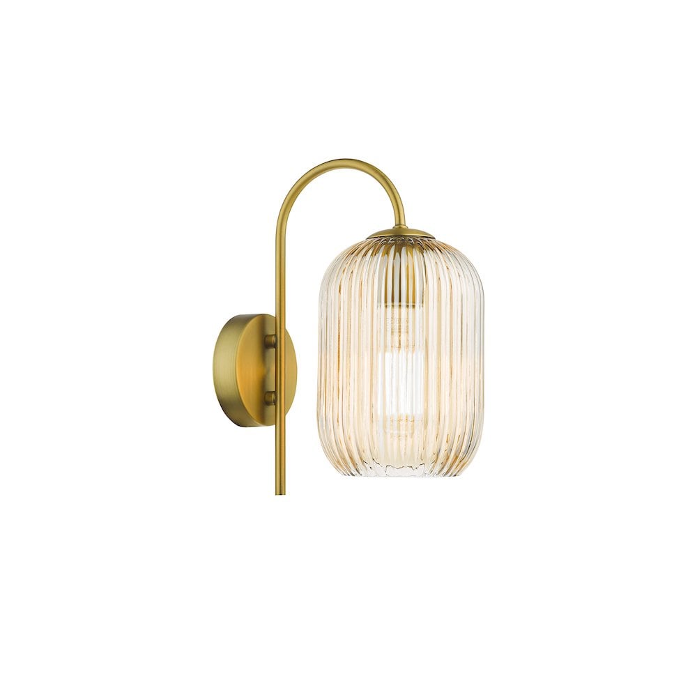 Idra Wall  Light Aged Bronze and Champagne Ribbed Glass