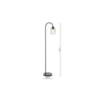 IDR4922-SAW6508 Idra Floor Lamp Matt Black and Ribbed Glass